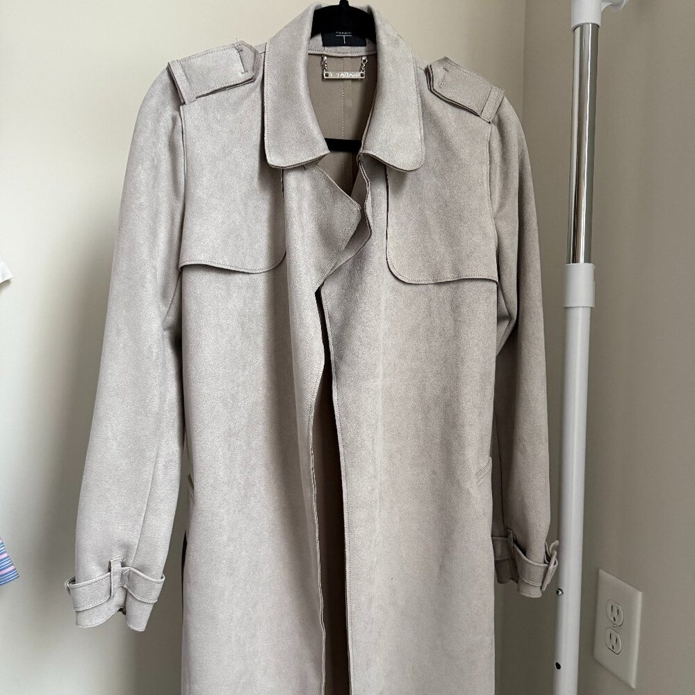 Light Faux Suede Trench